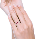 14K Gold 0.62ct Round 2.5mm Band G SI Half Eternity Diamond Engagement Wedding Ring