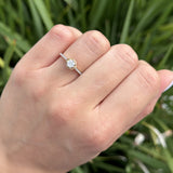 Flower Shaped Diamond Clover Ring 10K Gold 0.20ct