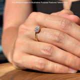 Minimalist Flower Diamond Ring 14K Gold 0.12ct