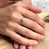 Hexagon Shaped Diamond Wedding Ring 14K Gold 0.10ct