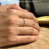 Minimalist Diamond Solitaire Ring Dainty 14K Gold 0.10ct
