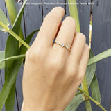 Diamond Three Stone Ring Minimalist Baguette 14K Gold 0.09ct