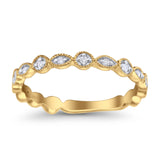 14K Gold 0.10ct Round 2.75mm G SI Half Eternity Stackable Diamond Engagement Wedding Ring