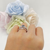 Two Piece Pear Teardrop Bridal Ring
