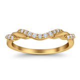 14 K Gold, 0,15 ct, rund, 2,2 mm, G SI-Diamant, stapelbar, gebogener Akzent, Ewigkeitsband, Verlobungsring, Ehering