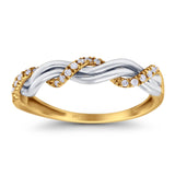 14 K Gold 0,10 ct runder 3,7 mm G SI Diamant-Ewigkeits-Verlobungs-Ehering