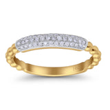 14 K Gold 0,18 ct rund 4 mm G SI Diamant Ewigkeit Verlobungsring stapelbar Trendiger Ehering