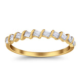 Stapelbarer Bandring aus 14-karätigem Gold, 0,16 ct, rund, 3 mm, G SI-Diamant, halbe Ewigkeit, Verlobung, Hochzeitstag
