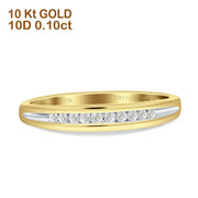 Diamond Stackable Wedding Band Half Eternity 10K Gold 0.10ct