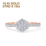 Diamond Star Ring Round 10K Gold 0.15ct
