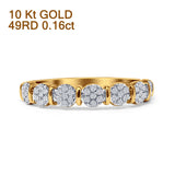 Cascading Cluster Stackable Claw Set Diamond Ring 10K Gold 0.16ct