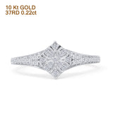 Art Deco Diamond Cushion Shape Ring 10K Gold 0.22ct