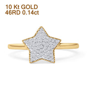 Cluster Statement Diamond Star Ring 10K Gold 0.14ct