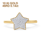 Cluster-Statement-Diamant-Sternring 10K Gold 0,14ct