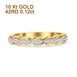 Diamant-Unendlichkeitsring, stapelbar, halbe Ewigkeit, 10 Karat Gold, 0,12 ct