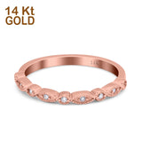 14K Gold Halb Eternity Ring in runder Form Hochzeit Verlobungsring Simulierter CZ