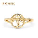 Baum des Lebens Ring Minimalistisches Statement 14K Gold