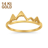 14K Gold Mountain Band Wedding Engagement Ring