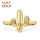 Kaktus-Ring, schlichtes Statement, 14 Karat Gold