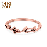14K Gold Vines Band Solid Wedding Engagement Ring