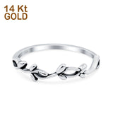 14K Gold Vines Band Solid Wedding Engagement Ring