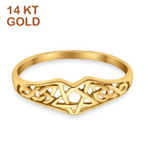 Pentagramm-Stern-Filigranring aus 14-karätigem Gold