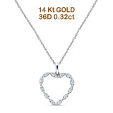 Herz-Halskette mit Diamant-Anhänger, 14 Karat Gold, 0,32 ct