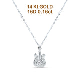 Diamant-Gitarren-Halskette 14K Gold 0,16ct
