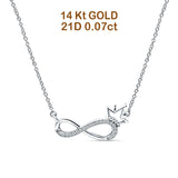 Infinity-Diamant-Halskette, 14 K Gold, 0,07 ct