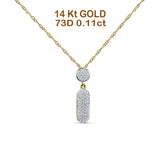 14 K Gold 0,11 ct Kristalltropfen-Diamant-Anhänger-Kette, 45,7 cm lang