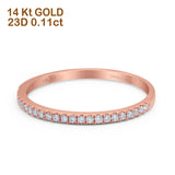 14K Gold 0.11ct Round 1.4mm G SI Half Eternity Art Deco Band Diamond Engagement Wedding Ring