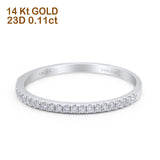 14 K Gold, 0,11 ct, rund, 1,4 mm G SI, halbe Ewigkeit, Art-Deco-Band, Diamant-Verlobungs-Ehering