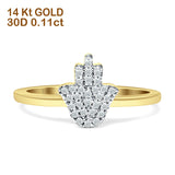 Diamant-Hamsa-Handring 14K Gold 0,11ct