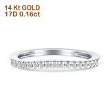 Stapelbarer Diamant-Ehering, halbe Ewigkeit, 14 Karat Gold, 0,16 ct