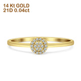 14K Gold Jewelry 0.04ct Round Diamond Cluster Engagement Ring