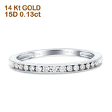 Diamant-Ehering für halbe Ewigkeit, massives 14-karätiges Gold, 0,13 ct