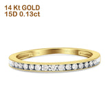 Diamond Half Eternity Wedding Ring Solid 14K Gold 0.13ct