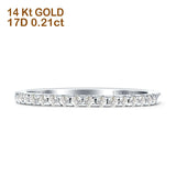 Minimalist Half Eternity Diamond Stackable Ring 14K Gold 0.21ct