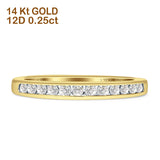 Diamant-Half-Eternity-Ring-Kanal-Set, 14 K Gold, 0,25 ct