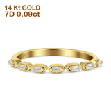 Half Eternity Stackable Diamond Wedding Ring 14K Gold 0.09ct