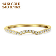 Half Eternity Contour gebogener Diamant-Ehering 14K Gold 0,13ct