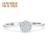 Sechseckiger Diamant-Ehering 14K Gold 0,10ct