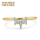 10 K Gold 0,03 ct runder 4 mm G SI gebogener stapelbarer Ewigkeits-Ehering-Diamant-Ehering