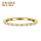 Diamond Stackable Ring Half Eternity Baguette 14K Gold 0.18ct