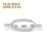 Open Oval O Ring 0.21ct Natural Diamond 4K Gold