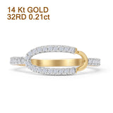 Offener ovaler O-Ring, 0,21 ct Naturdiamant, 4 Karat Gold