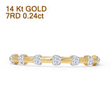 Half Eternity Dash Perlenband runder natürlicher Diamant 14K Gold