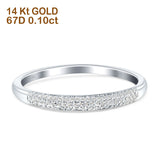 Diamant-Ehering für die halbe Ewigkeit, rund, 14 Karat Gold, 0,10 ct