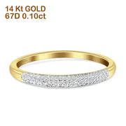 Diamond Half Eternity Wedding Band Round 14K Gold 0.10ct
