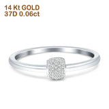 Diamond Cluster Ring Accent Square Statement 14K Gold 0.06ct